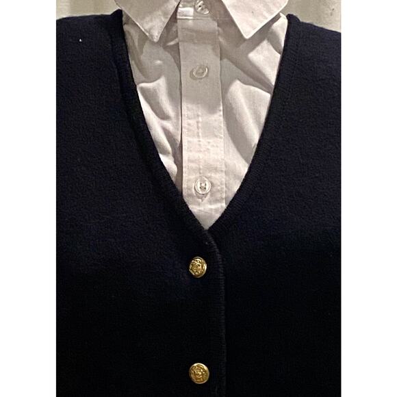 Milano Design‎ Groups Vintage Navy 100% Wool Vest 4 Gold Buttons Classic Sz Med - Picture 9 of 10